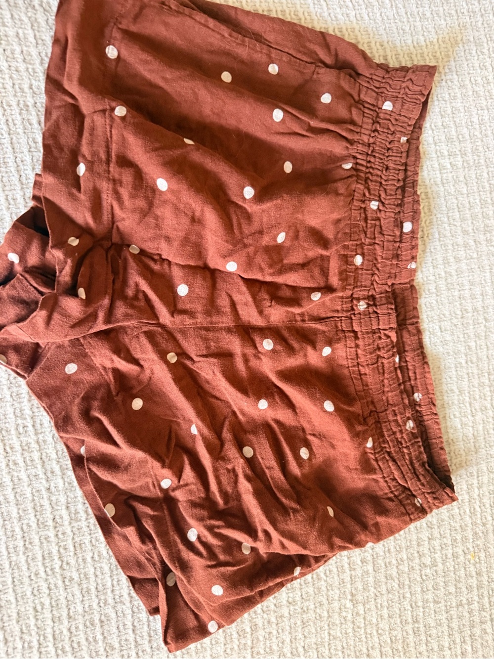 a new day Rust Polka Dot High-Waist Casual Shorts